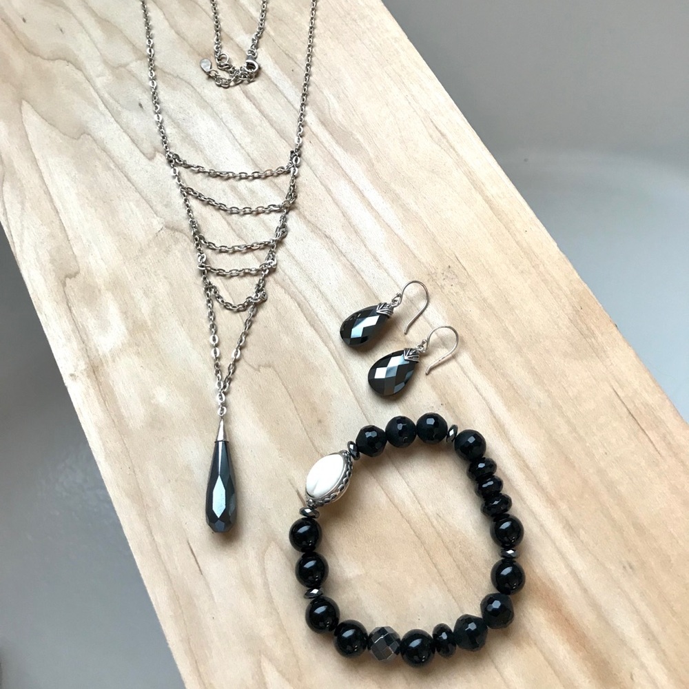 Silpada sterling silver/hematite jewelry set